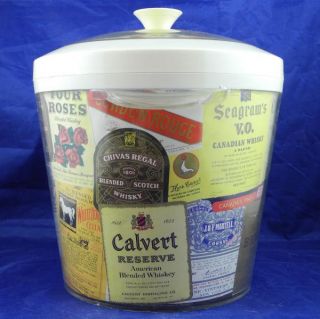 Vintage Alcohol Ice Bucket Chivas Regal Scotch Lord Calvert Gin 