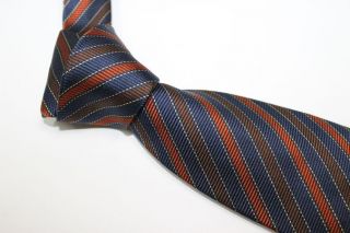 cenci tie 100 % silk made in italy main color blue brown khaki width 