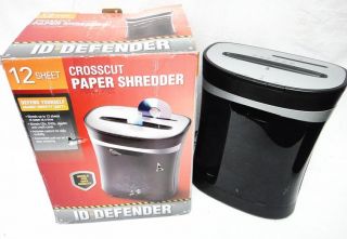 id defender id 12p 12 sheet crosscut paper card cd shredder