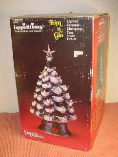 Vintage large Lighted Ceramic Christmas Tree IOB