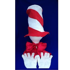 New Custom Almost Cat in The Hat Costume Accessories Set Adult or 