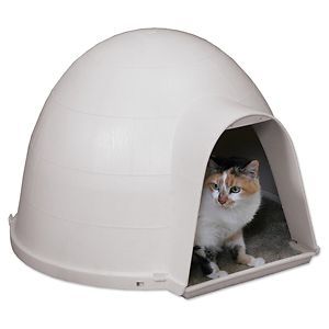 Petmate Kitty Kat House Condo Pet Dog Cat Outdoor Warm Cool Bed Kitten 