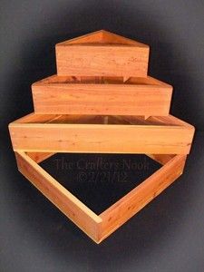 Stackable Cedar Wood Raised Planter 2x2x2 Tiered Flower Bed Herb 