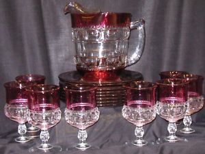 Tiffin Franciscan Kings Crown Ruby Flashed Luncheon Set