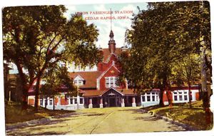 Old Cedar Rapids Iowa IA Postcard Depot Union Station