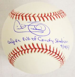 Cecil Fielder Signed MLB Baseball w Only HR Out of County Stadium 9 14 
