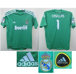 Real Madrid Adidas Kids Casillas Goalkeeper Football Soccer Jersey 