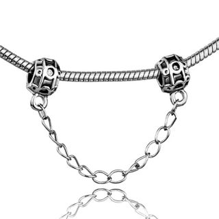 Pugster Chain Linked Silver Plated Bead for Bracelet K76