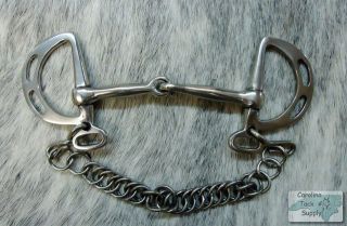   Steel Kimberwick Bit w Curb Chain and Hooks New Horse Tack