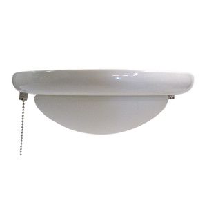 White and Frost Glass Single Bowl Ceiling Fan Light Kit