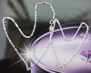 pure solid 925 silver chain water wave necklace 2mm sjn2