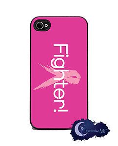 Fighter Breast Cancer Pink Ribbon iPhone 4 4S Slim Case Cell Phone 