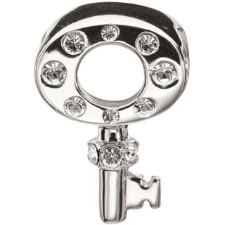 Authentic Chamilia Lucky Key Lock Chain Swarovski Crystal Bead Charm 