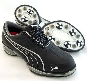 NEW PUMA Cell Fusion Golf Shoes Black Silver Size 9 5 M RETAIL 179 99