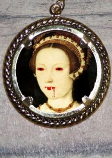 Tudor Queen Vampire Catherine Parr Altered Art Ornament Frame Pendant 