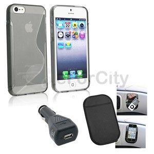   Clear Smoke s Shape Case Car DC Charger Mat for New iPhone 5