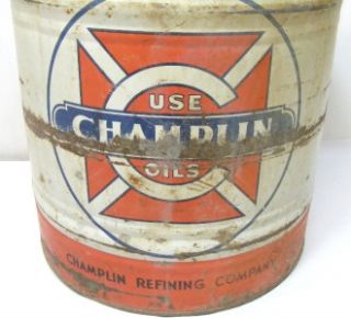 vintage 5 gallon can champlin oils