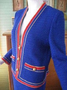 Vintage 2pc Castleberry Knit Suit Jacket Skirt 38B Fab