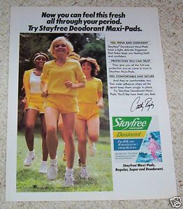 1981 Ad Stayfree Feminine Hygiene Gymnast Cathy Rigby
