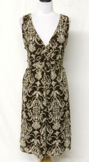 Cato Size 22 24W Brown Twist Ivory Lace Stretch Knit Dress Pretty 