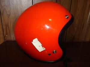 1970s Rare Vintage BUCO Orange Motorcycle Helmet