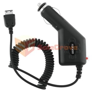 Black Rubber Hard Case LCD Guard Car AC Charger for Samsung Impression 