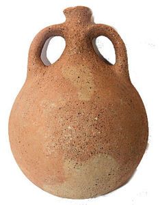 Ancient Roman Terracotta Double Handled Flask C 1st Century Ad