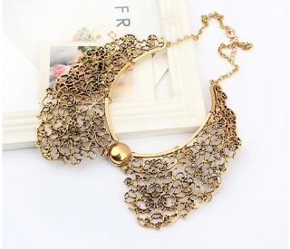 Hot Sell Jewelry Golden Metal Chain Hollow Design Round Bead Choker 