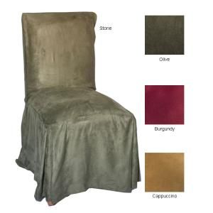 micro suede parsons chair slipcover pair cappuccino