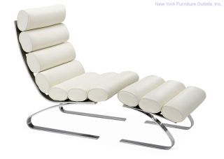 Unico Leatherette Chaise Lounge Chair and Ottoman Set