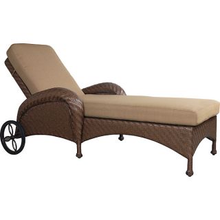 Top Quality Rattan Patio Chaise Lounge Chair w Cushion