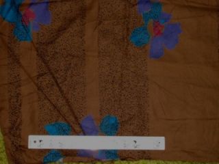   Purple Rose on Brown Cotton Rayon Challis Fabric 44 Wide Units