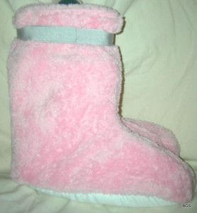 CHARTER CLUB Sugar Pink Soft Plush Boot Slippers Womens Large 9 10