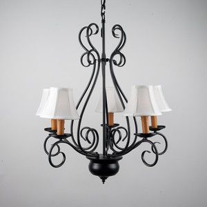 WROUGHT IRON CHANDELIER LIGHTING COUNTRY FRENCH CEILING SHADE LAMP 