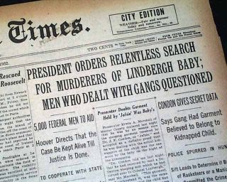 1932 Lindbergh Kidnapping Baby Found Dead Old Newspaper