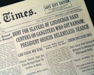 1932 Lindbergh Kidnapping Baby Found Dead Old Newspaper