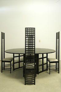 Charles Rennie Mackintosh Dining Table and Chairs