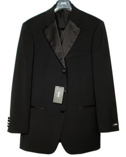 1595 Hugo Boss Black Wool Wedding Tuxedo Suit 36R 46