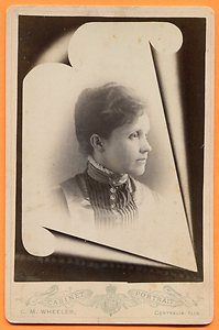 Centralia IL Memorial Portrait of A Young Woman by Wheeler Circa 1890s 