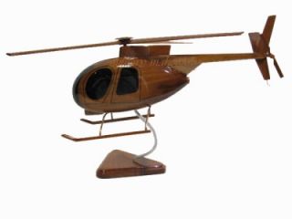 Oh 6 loach Cayuse Vietnam Era Helicopter Mahogany Wood Wooden Desktop 