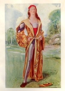 English Costumes Litho Man of The Time of Henry VII