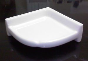 Ceramic Corner Shelf Soap Dish for Tub & Shower  White 