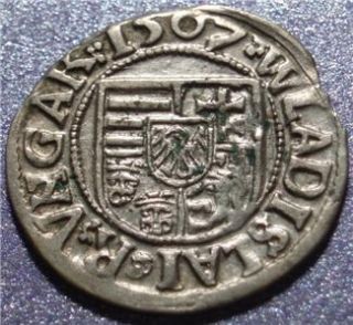 1507() HUNGARY Silver Denar, VERY EARLY DATED COIN Madonna & Child 