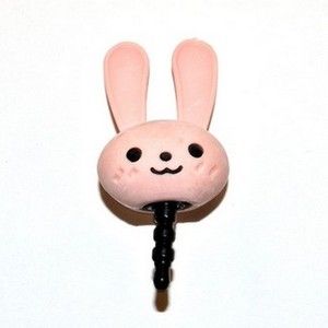   5mm Headphone Jack Stopple Charm Cute Baby Pink Bunny
