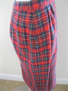 Pendleton Auth Prince Charles Edward Stewart Tartan Red Plaid Skirt 
