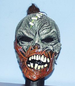 PUNK ZOMBIE MASK Mohawk Ghoul Halloween Costume Prop Corpse Grave 