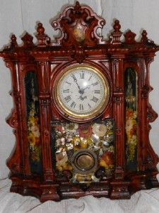   antique Iron Mantel Shelf Clock Belived to Chauncey Jerome Circa 1800s