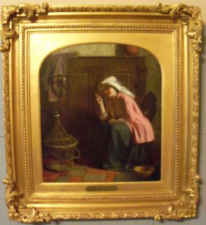 Charles Sillem Litterdale 1861 Oil Painting on Board Maid and The 