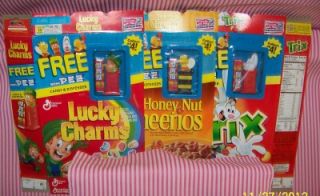 Mini Pez Lucky Charms Trix Honey Nut Cheerios Candy and Dispensers 