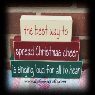 The Best Way to Spread Christmas Cheer Wood Sign Blocks
